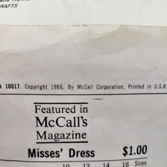 McCalls 1966 Misses Sleeveless Dress Sewing Pattern 8620 Size 14 - Picture 4 of 6